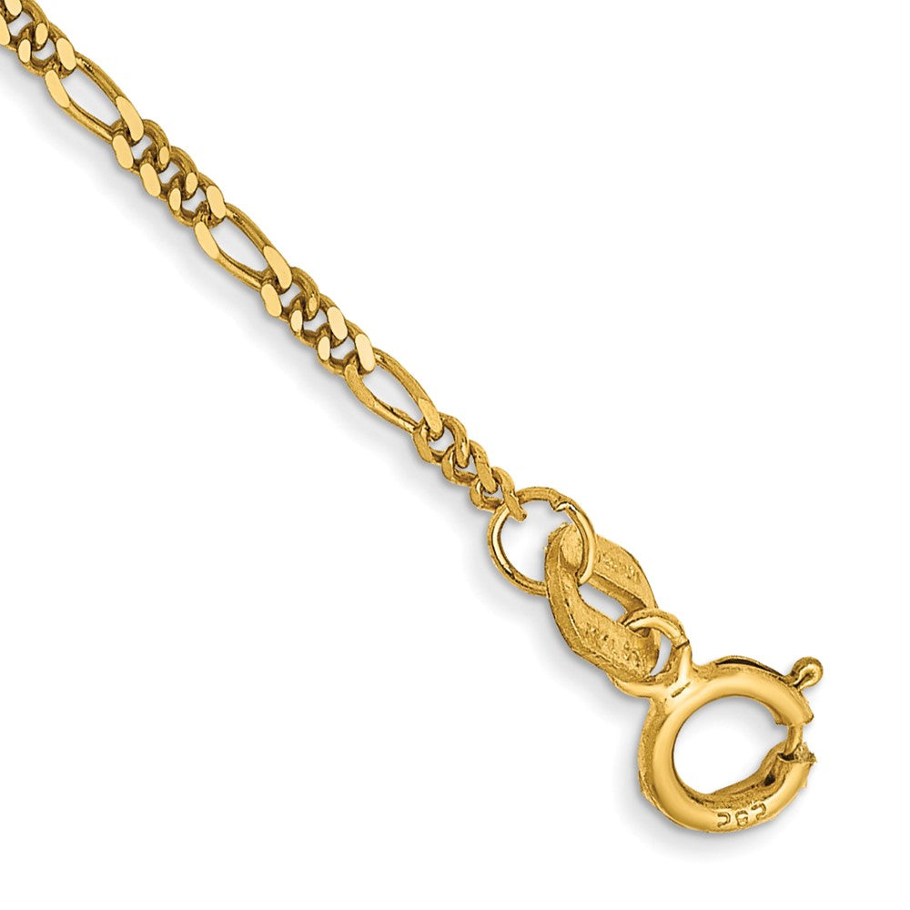 Cadena con Colgante Figaro Plana de 1.25 mm en Oro Amarillo de 14k