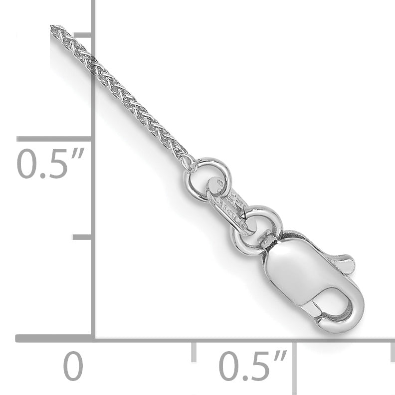 Spiga de 14k WG de 0,85 mm con cadena con cierre de langosta