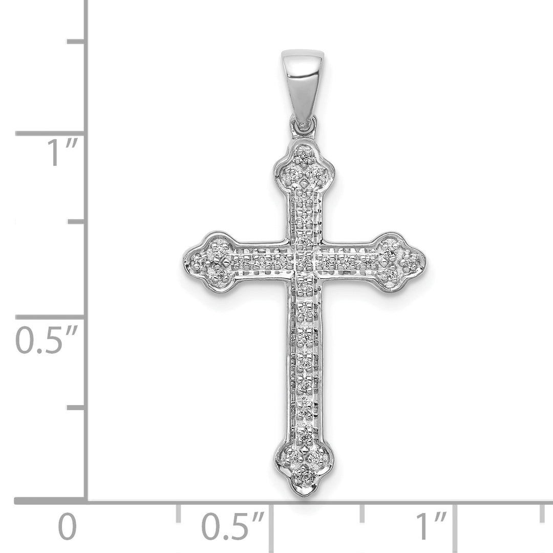 Colgante de cruz de diamantes en oro blanco de 14 k