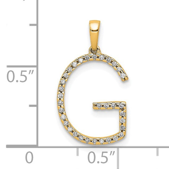 Dije de Inicial con Letra "G" en Oro Amarillo de 14k con Diamante