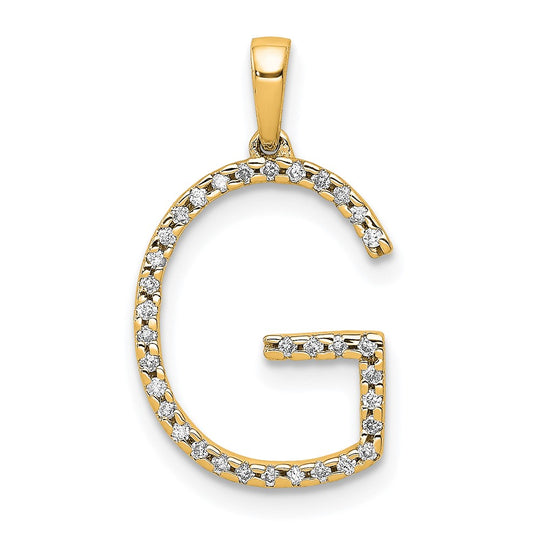 Dije de Inicial con Letra "G" en Oro Amarillo de 14k con Diamante