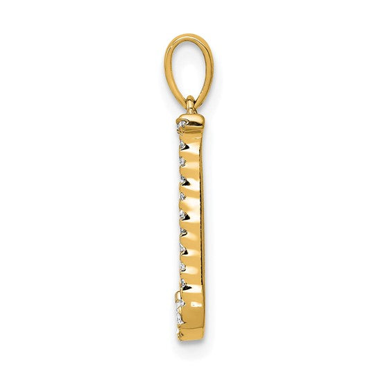 Dije Inicial "J" en Oro Amarillo de 14K con Diamante