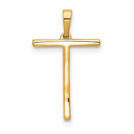 Colgante de Inicial "T" en Oro Amarillo de 14k con Diamante