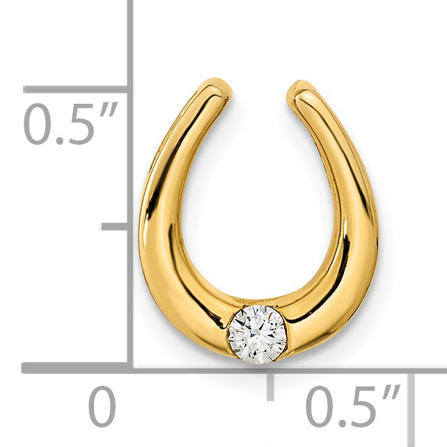 Diapositiva de cadena de diamante elegante pulido de 14k