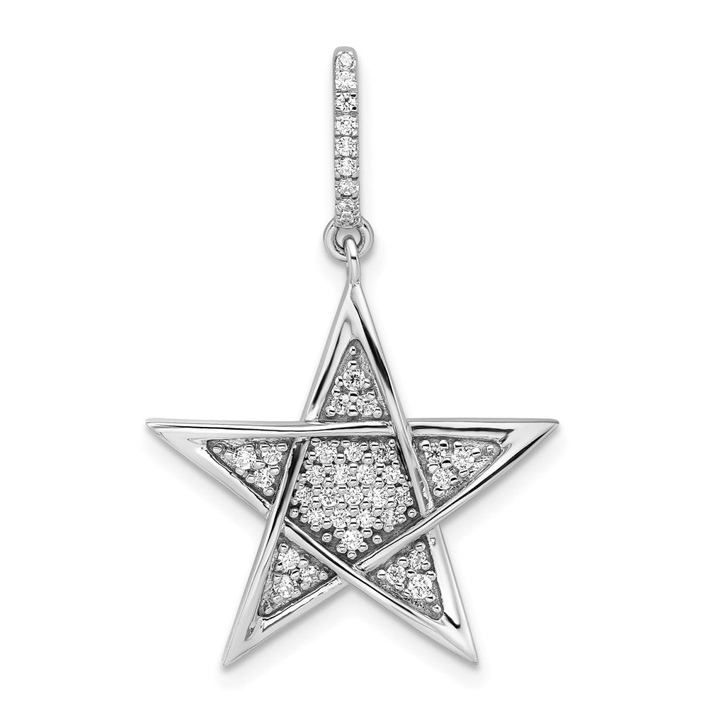 Colgante de estrella de diamantes pulidos en oro blanco de 14 k