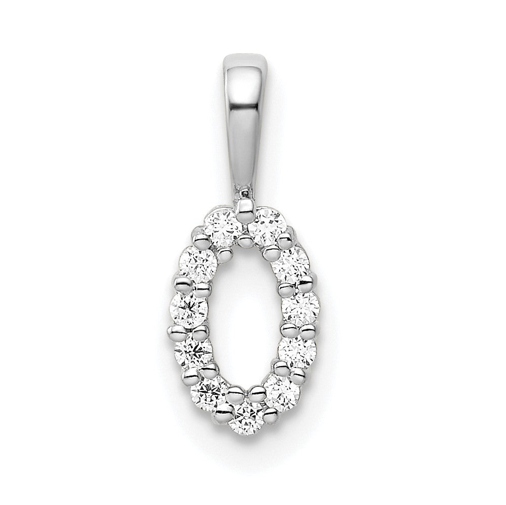 Colgante de oro blanco de 14 k con diamante número 0