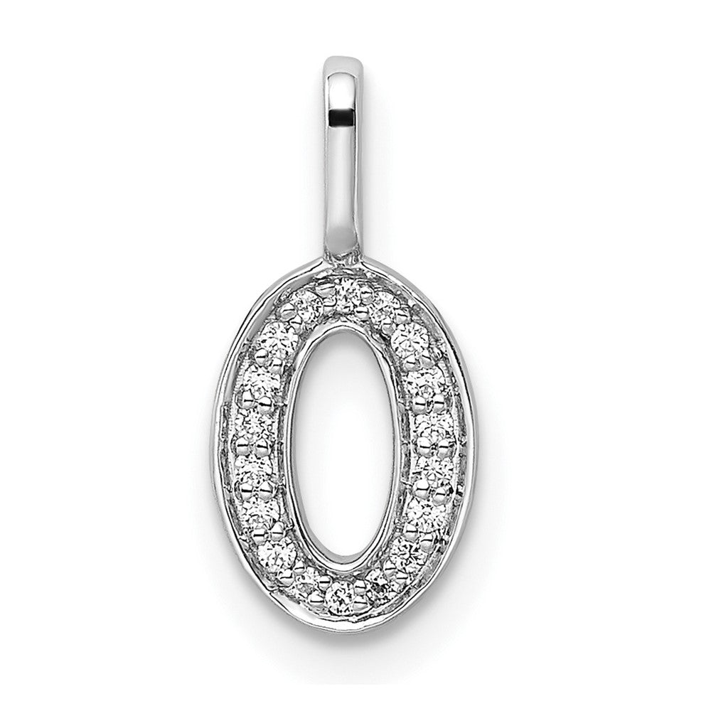 Colgante de oro blanco de 14 k con diamante número 0