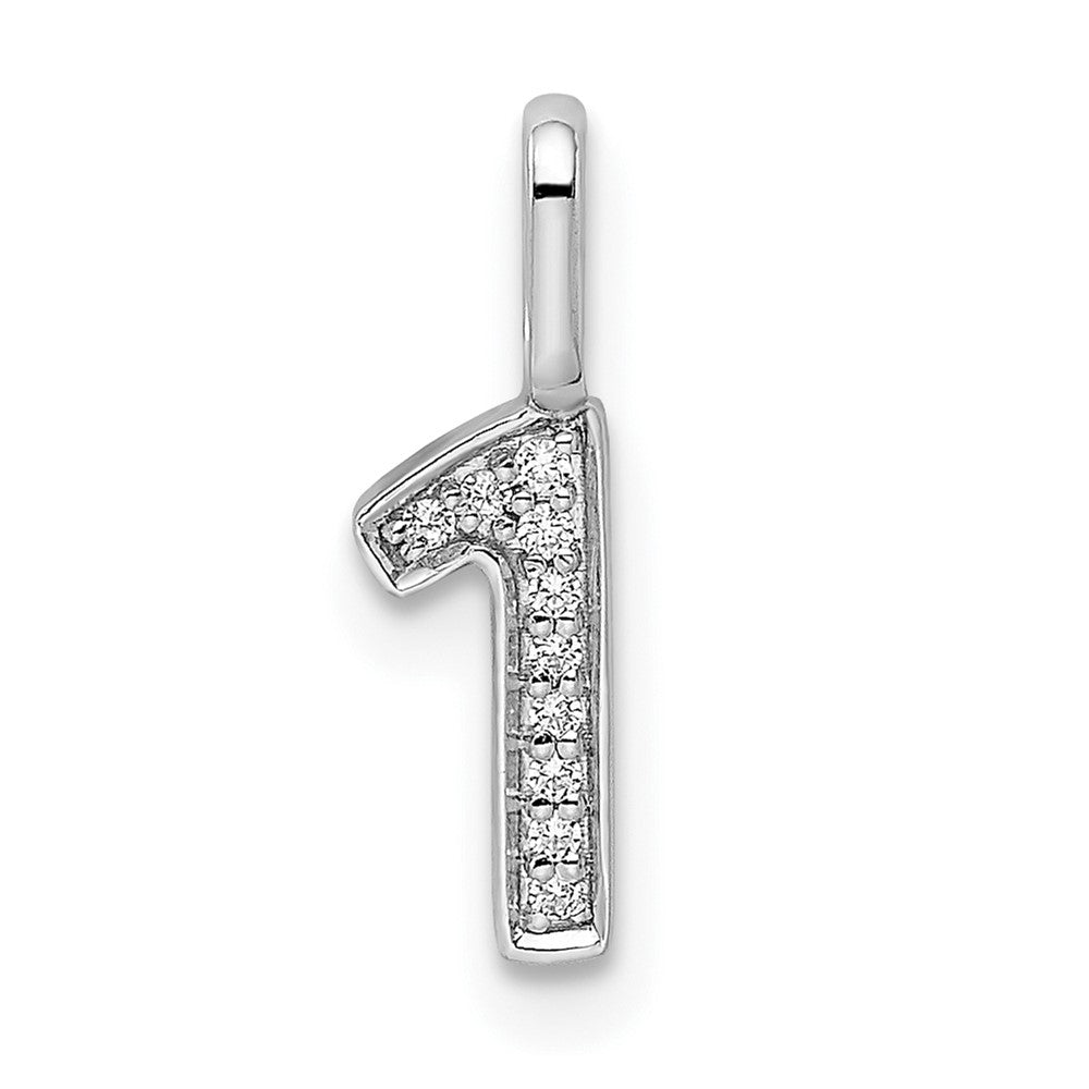 Colgante de oro blanco de 14 k con diamante número 1