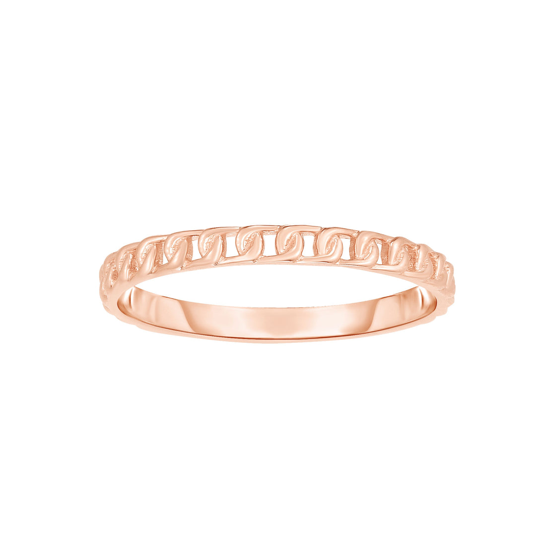 Anillo Apilable Mini en Oro Rosa de 14k