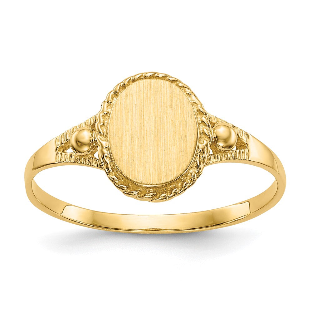 Anillo de Sello Elegante para Niños en Oro 14k