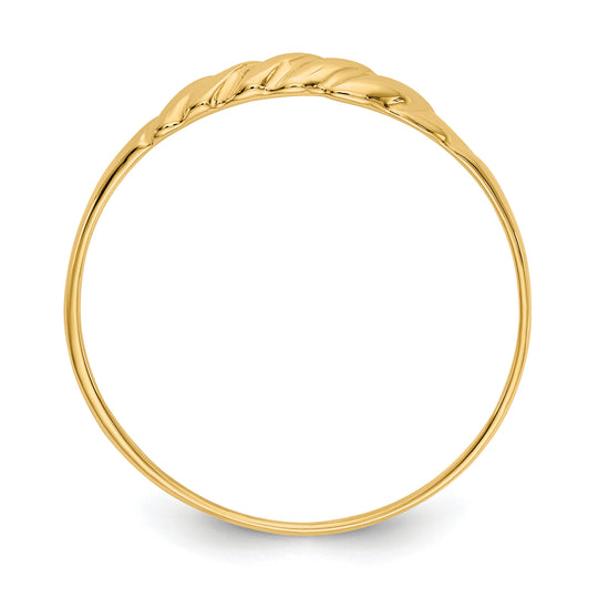 Anillo de Cúpula Estriada Texturizada en Oro de 14k