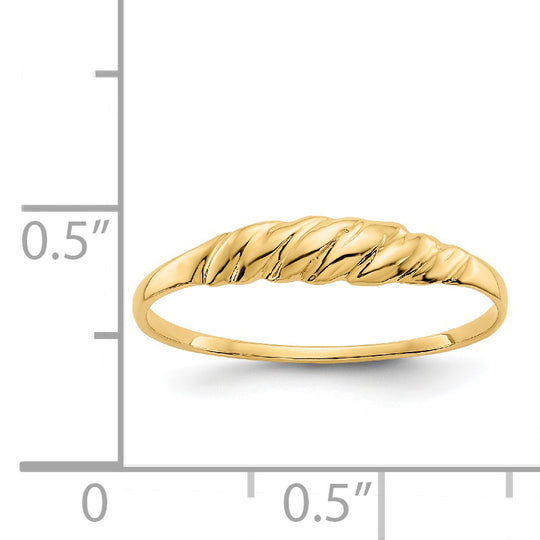 Anillo de Cúpula Estriada Texturizada en Oro de 14k