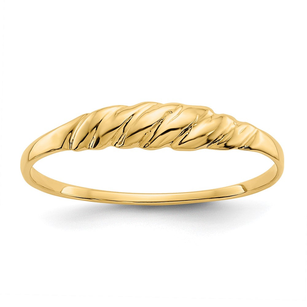 Anillo de Cúpula Estriada Texturizada en Oro de 14k