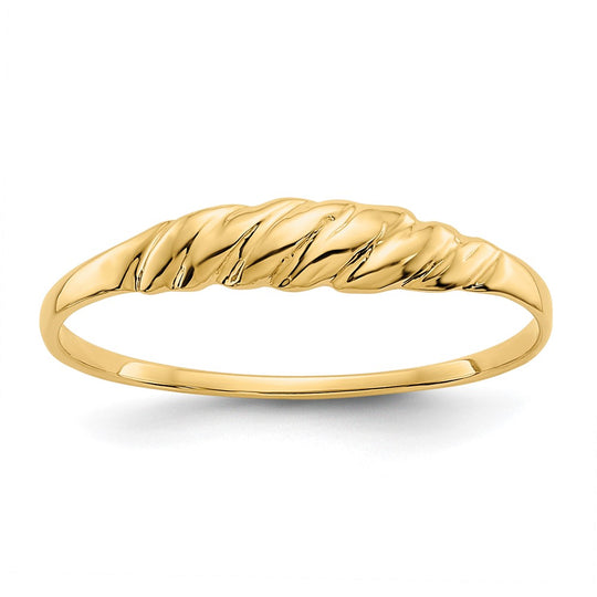 Anillo de Cúpula Estriada Texturizada en Oro de 14k