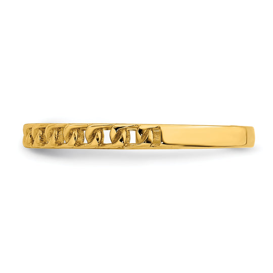 Anillo con Diseño de Eslabones de 14k