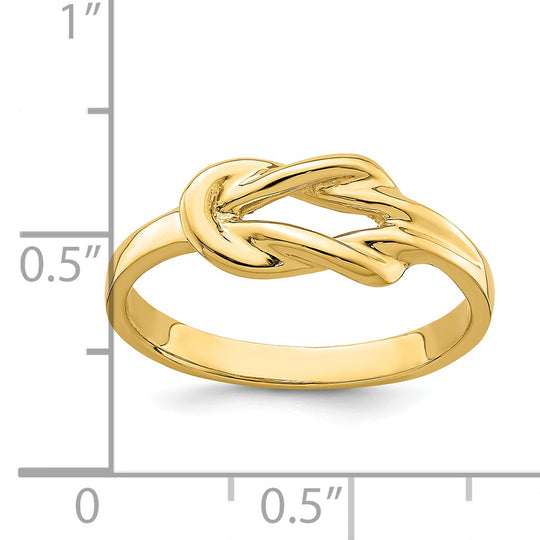 Anillo con Nudo de Amor de Forma Libre Pulido en Oro de 14k