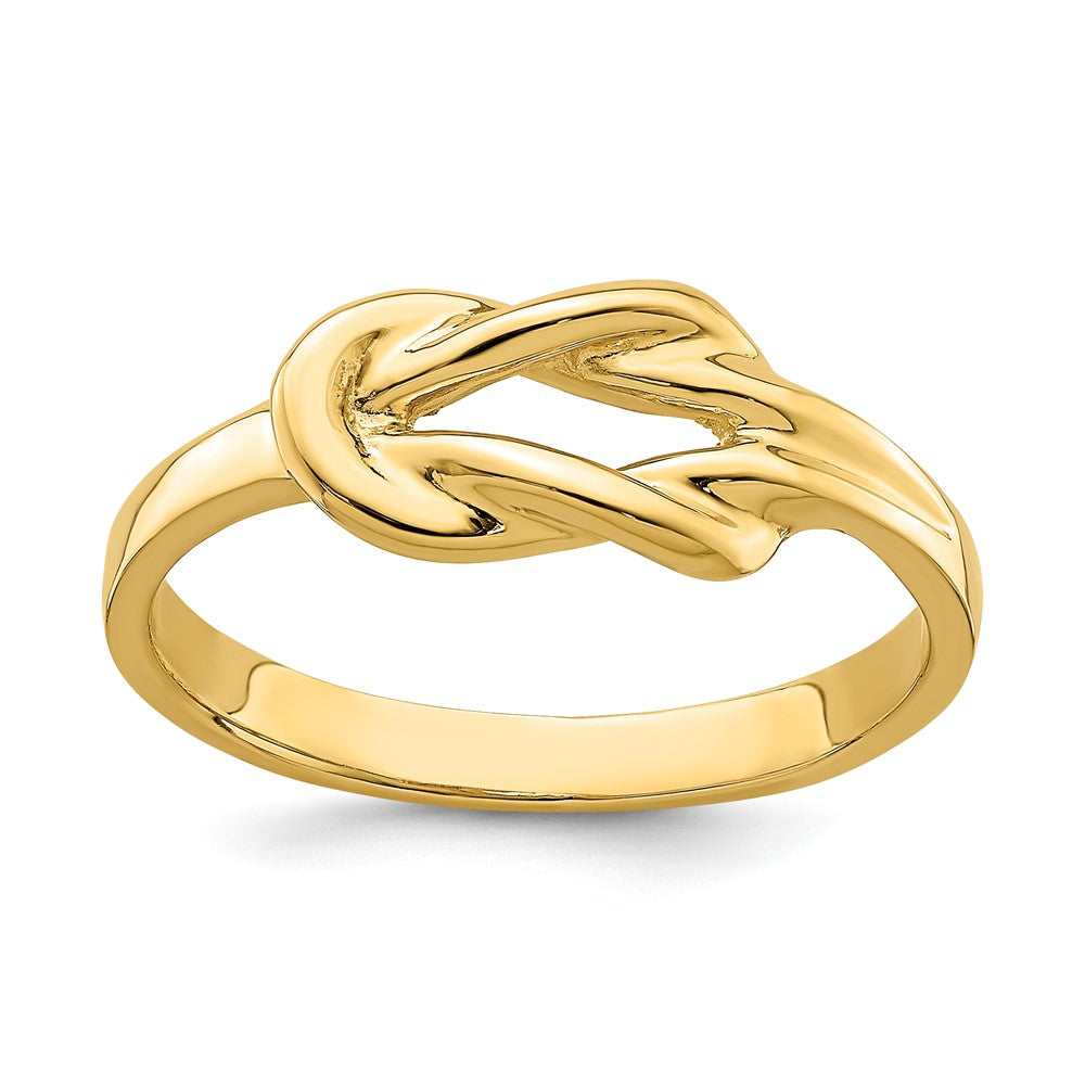 Anillo con Nudo de Amor de Forma Libre Pulido en Oro de 14k