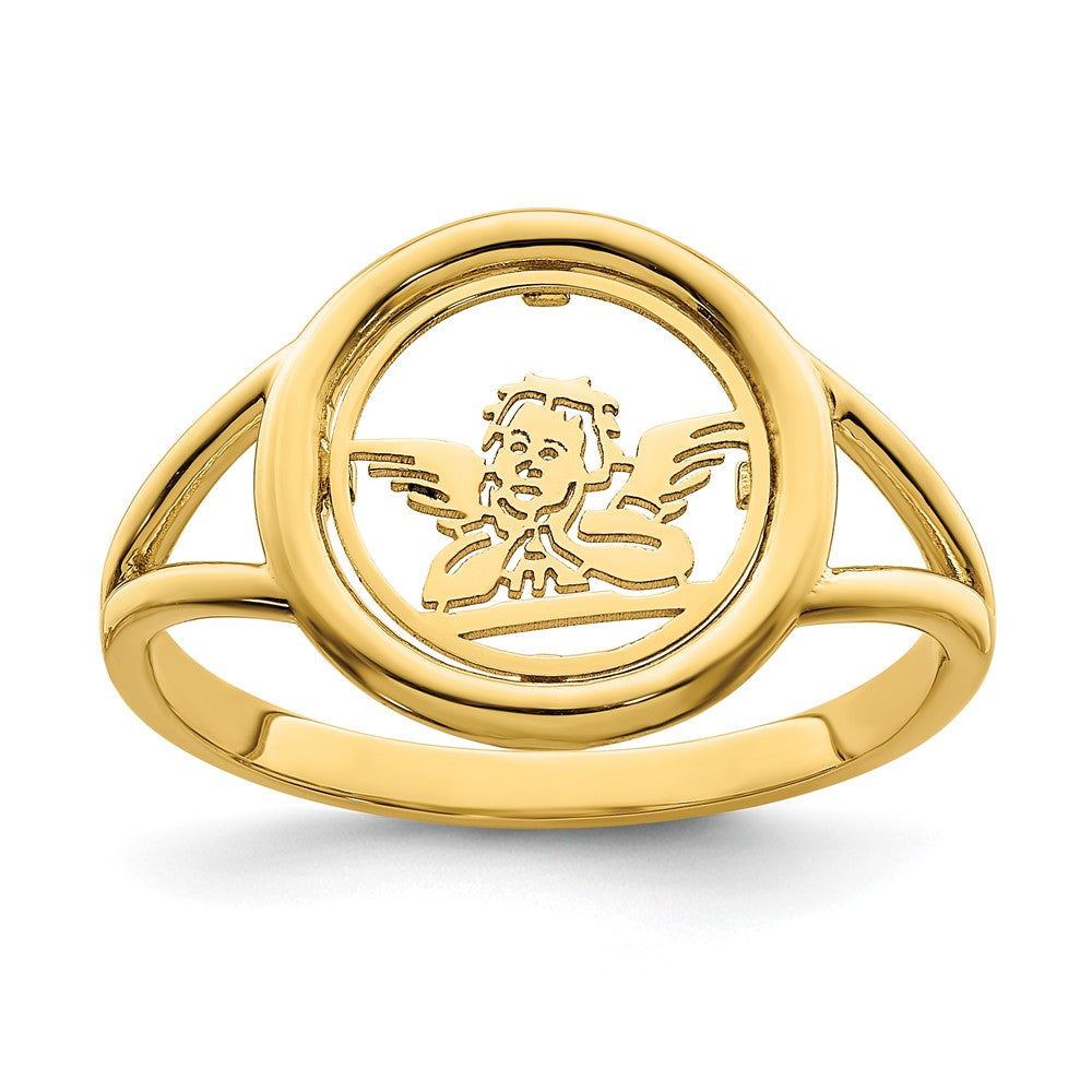 Anillo Circular con Ángel de Rafael Pulido en Oro de 14k