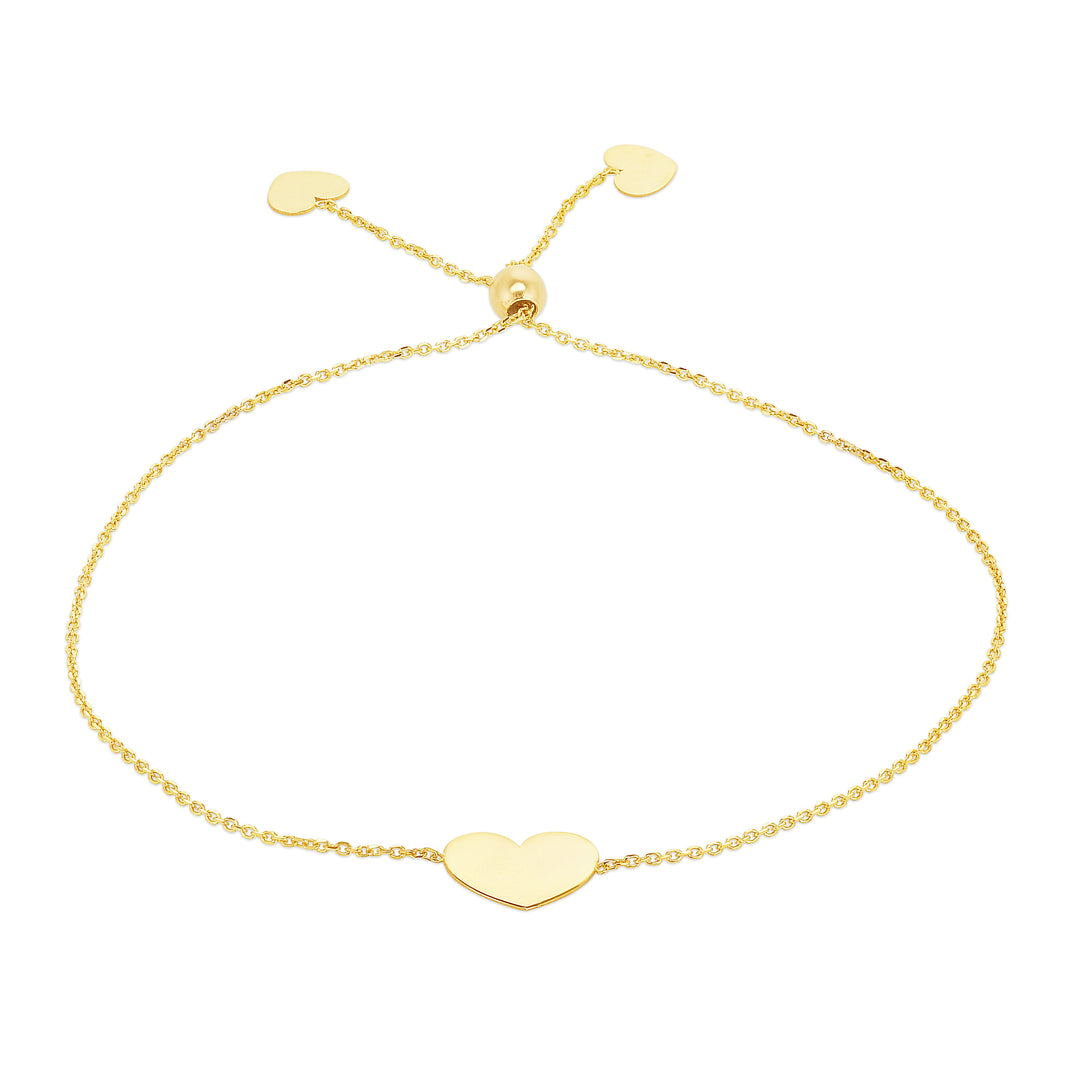 Pulsera de la Amistad con Corazón de Oro de 14 Quilates