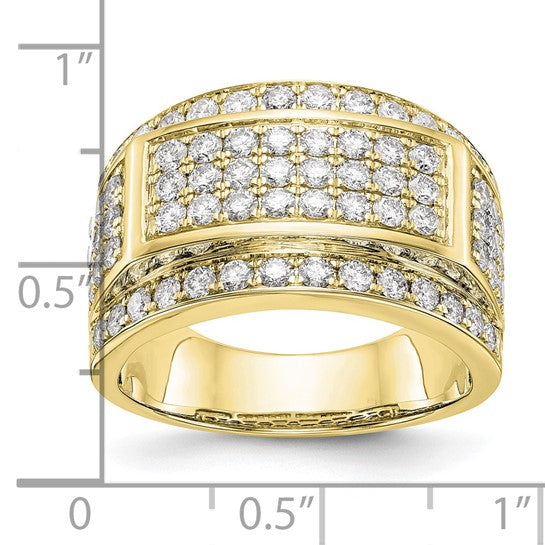 Anillo de Boda para Hombre en Oro Amarillo 10k con Diamante Lab Creado (2 quilates)