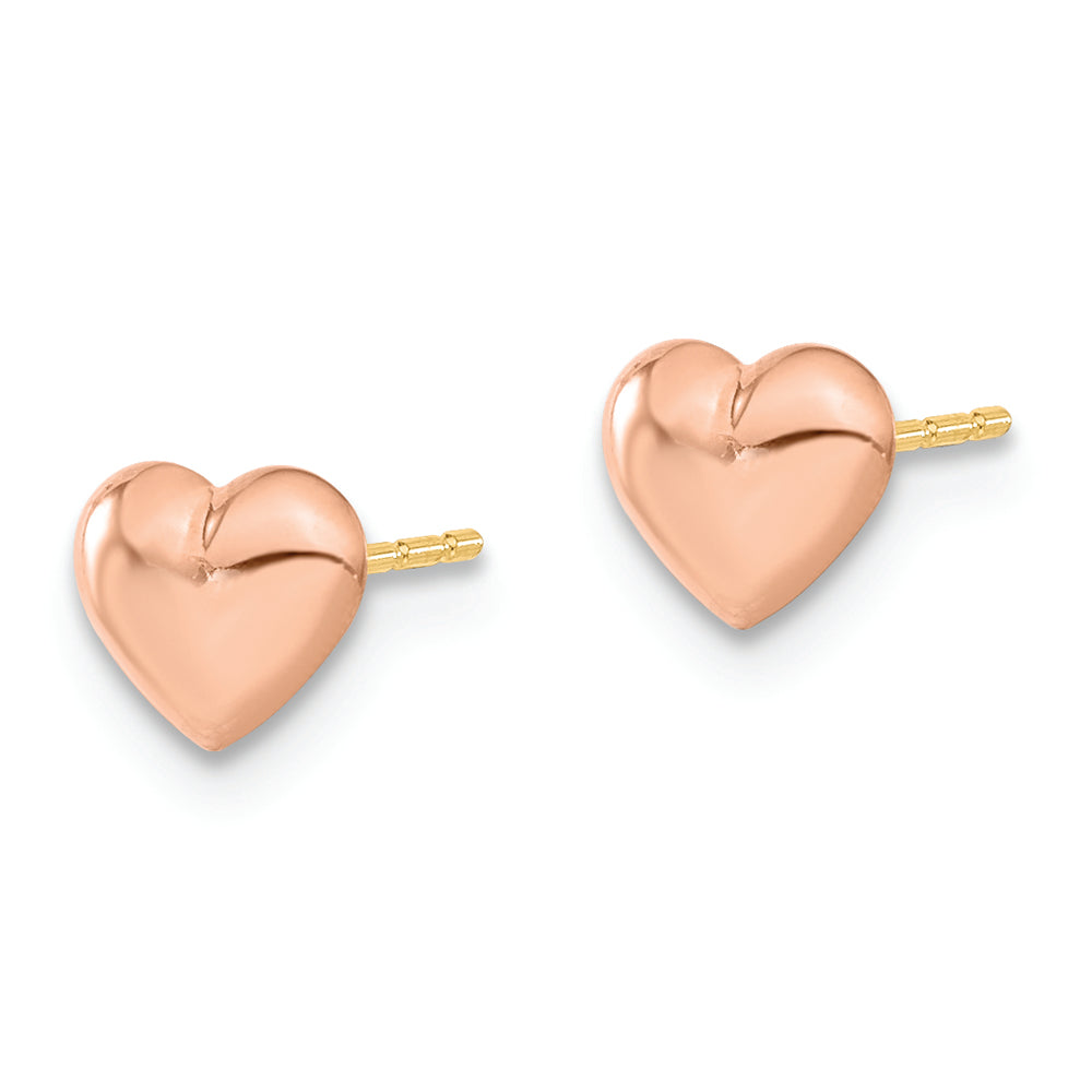 Aretes de Corazón en Oro Rosa Madi K de 14k