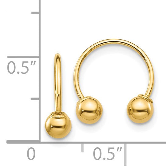 Aretes de Aro Abierto con Cuentas Madi K de Oro Amarillo de 14K