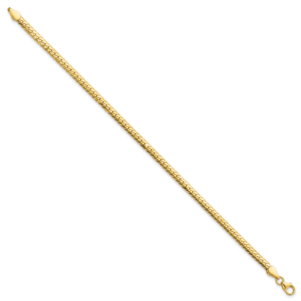 Pulsera de eslabones elegantes de 7 pulgadas pulida de 14 k