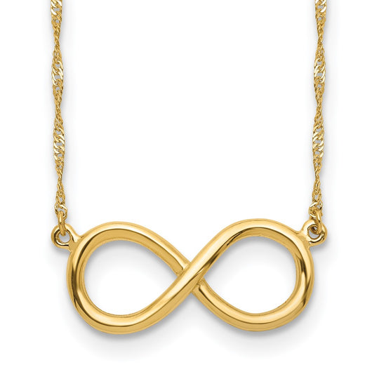 Collar infinito pulido de 14 quilates