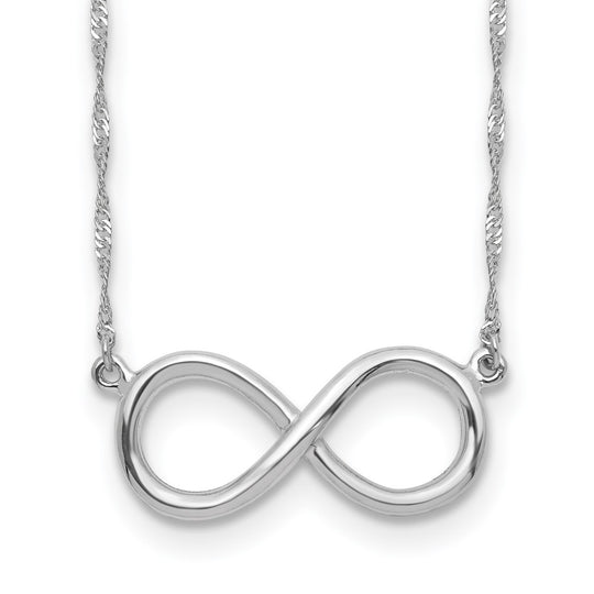 Collar infinito pulido blanco de 14 quilates