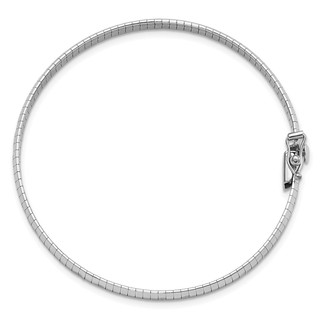 Brazalete Omega D/C satinado y pulido blanco de 14 quilates