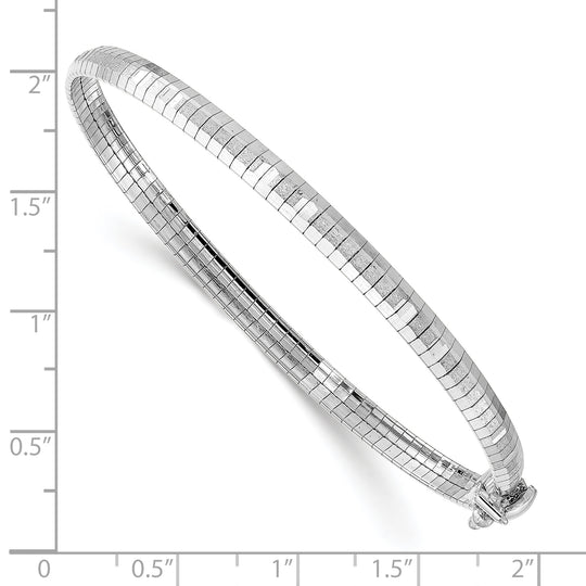 Brazalete Omega D/C satinado y pulido blanco de 14 quilates