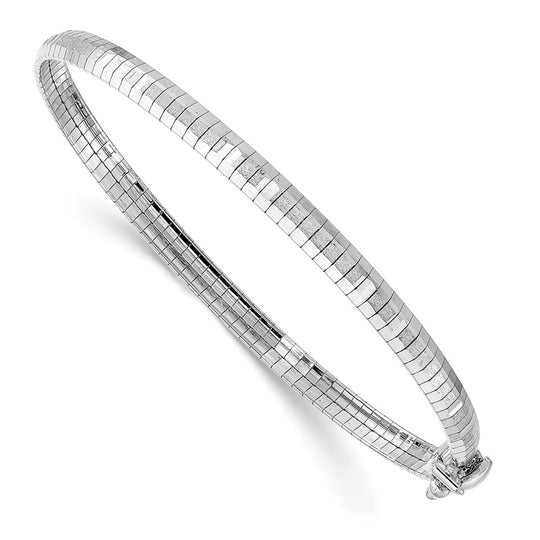 Brazalete Omega D/C satinado y pulido blanco de 14 quilates