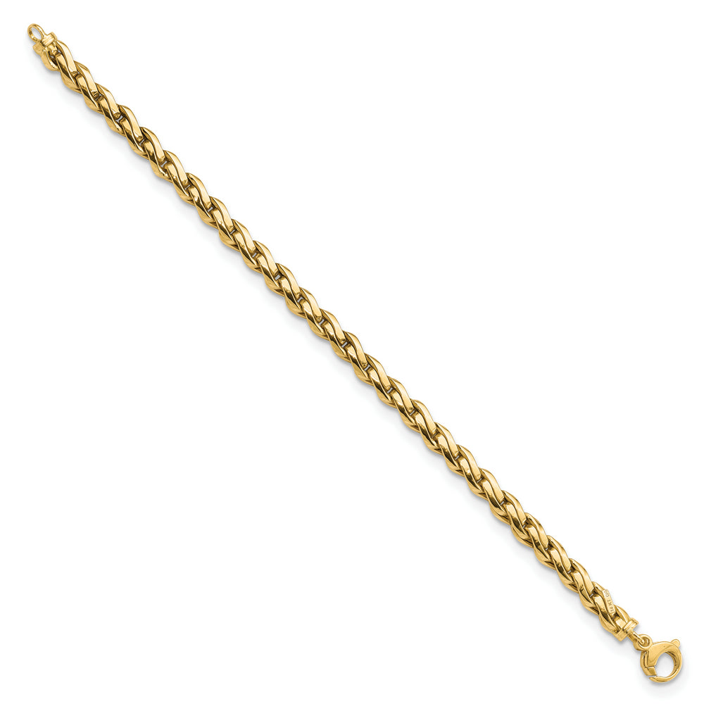 Pulsera con eslabones elegantes pulidos de 14 k de 7,5 pulgadas