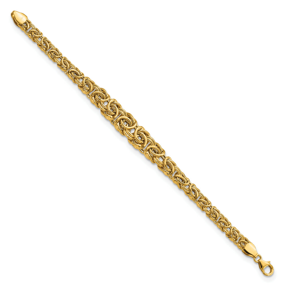 Pulsera bizantina graduada de 14k