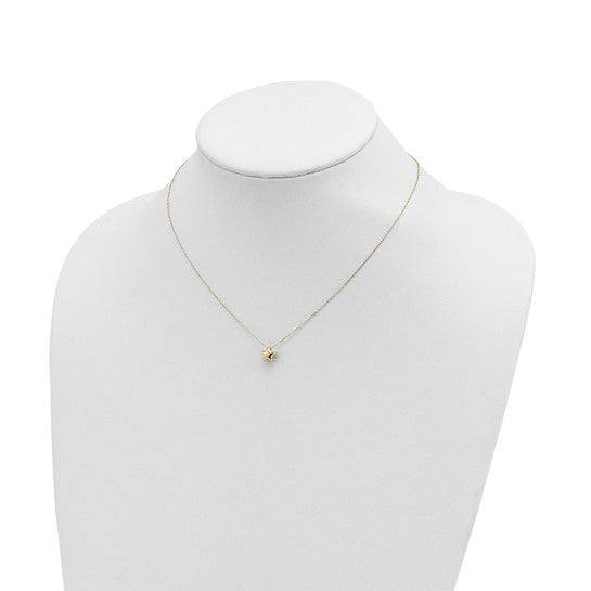 Collar de Estrella Inflada Pulida de 14k - 16.5 pulgadas