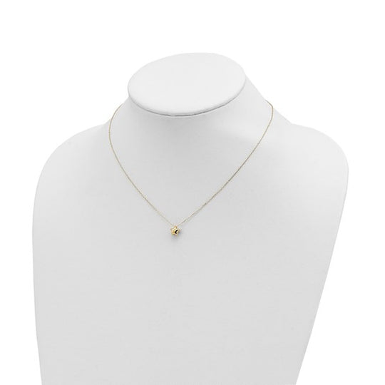 Collar de Estrella Inflada Pulida de 14k - 16.5 pulgadas