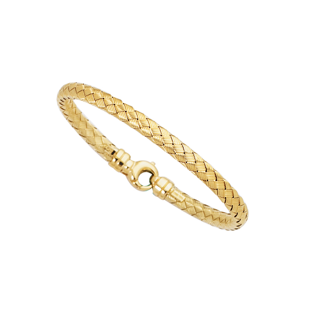 Brazalete tejido mediano de oro de 14 quilates