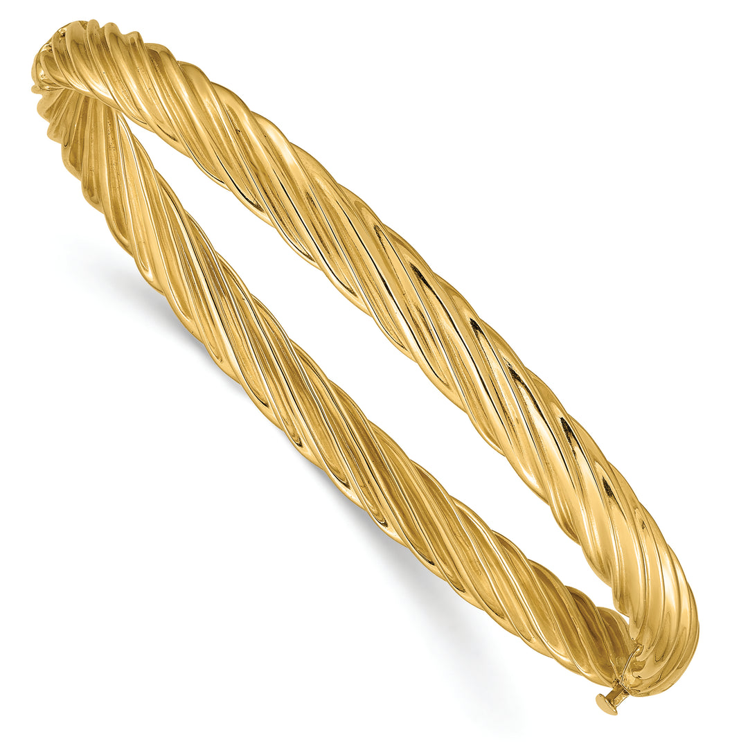 Brazalete con bisagras y textura elegante de 14k 4/16