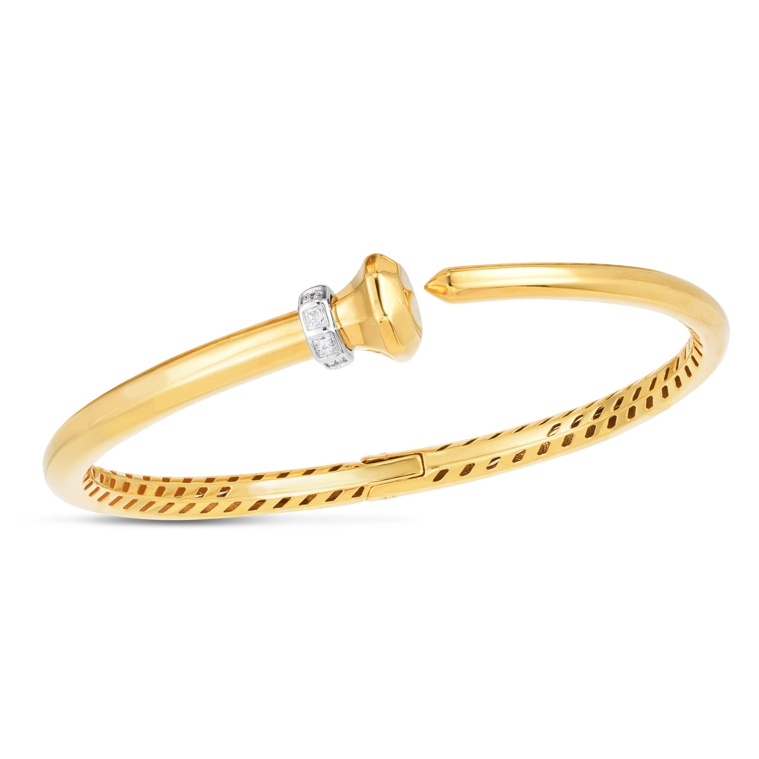 Brazalete con Herrajes de Diamantes en Oro Bicolor de 14k