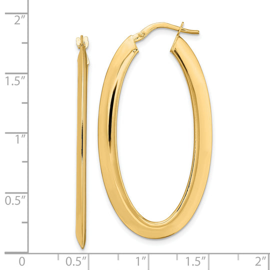 Aretes de Aro Ovalados Pulidos en Oro de 14k