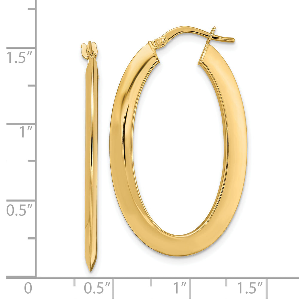 Aretes de Aro Ovalados Pulidos en Oro de 14k