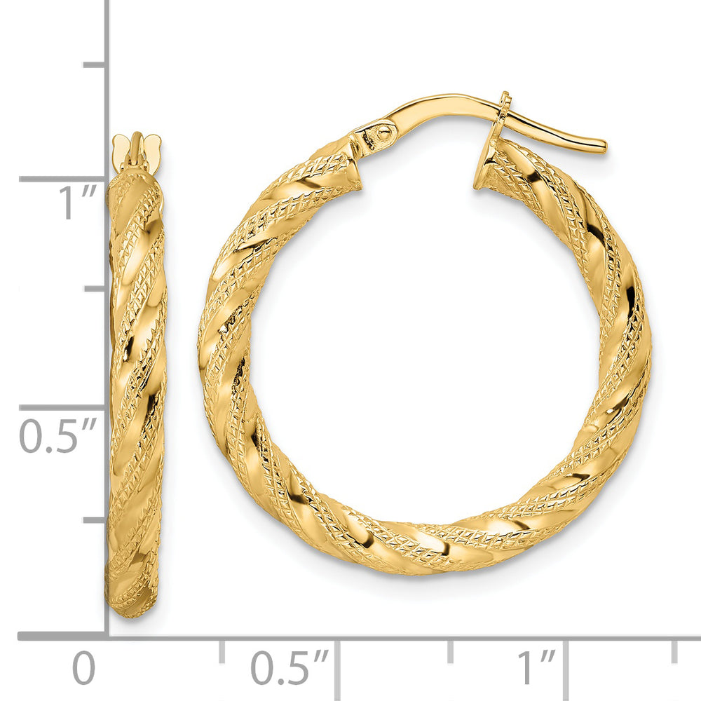 Aretes de Aro Trenzados Pulidos en Oro de 14k