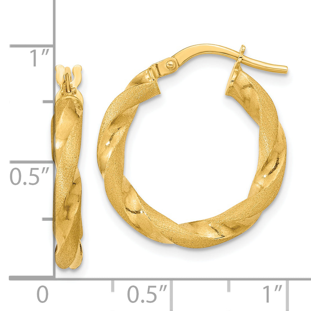 Aretes de Aro Trenzados Satinados y Pulidos en Oro de 14k