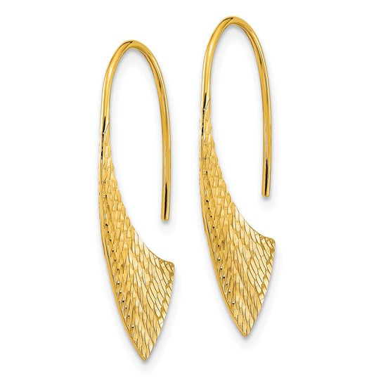 Aretes Colgantes de Fantasía con Corte Diamante Pulido de 14K