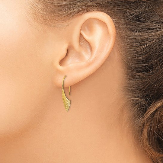 Aretes Colgantes de Fantasía con Corte Diamante Pulido de 14K