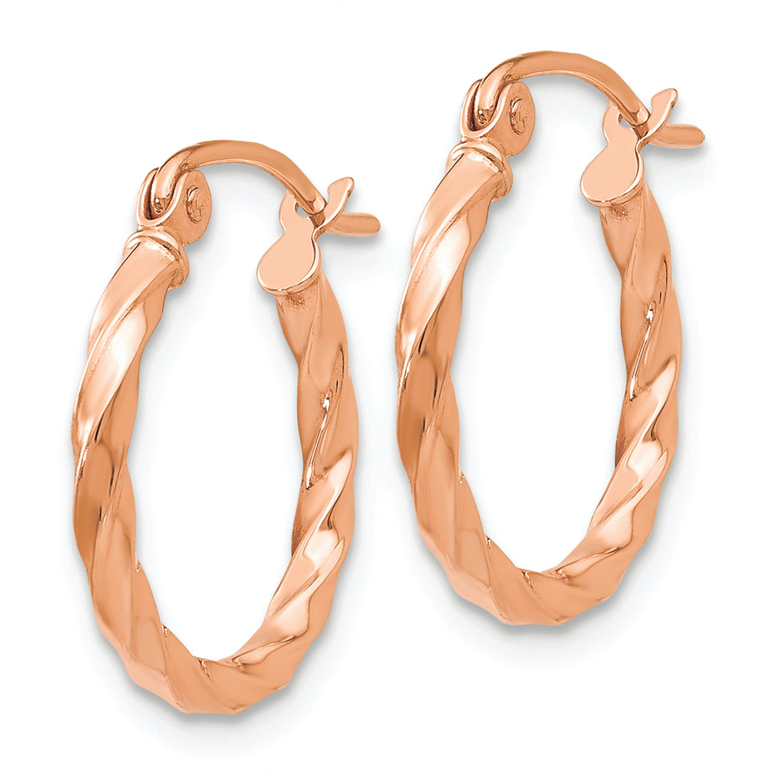 Aretes de Aro Trenzados en Oro Rosa de 14k