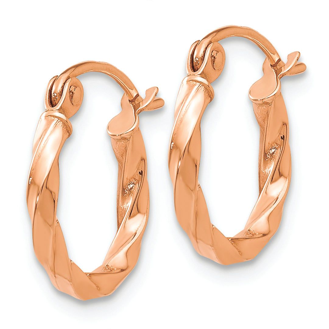 Aretes de Aro Trenzados en Oro Rosa de 14k