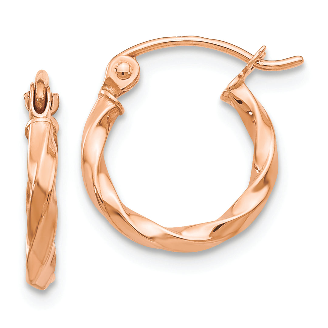 Aretes de Aro Trenzados en Oro Rosa de 14k