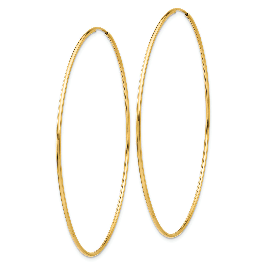 Aretes de Aro de Tubo sin Fin Pulidos en Oro de 14k