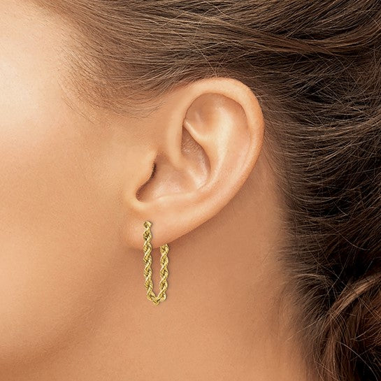 Aretes de Cuerda Hueca de Oro de 14K